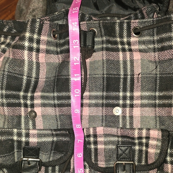 Candie's Plaid Backpack with Black and Pink Accents - Picture 9 of 9